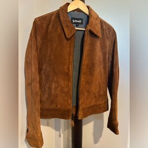 NWOT Schott Brown Suede Zip Front Jacket